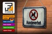 Blechschild Hinweis 18x12cm Hund Hundeverbot