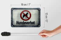 Blechschild Hinweis 18x12cm Hund Hundeverbot