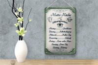 Blechschild Spruch 12x18cm Muttis Küche Öffnungszeiten