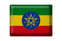 Blechschild Flagge Äthiopien 40x30cm Flag Ethiopia...