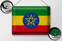 Blechschild Flagge Äthiopien 40x30cm Flag Ethiopia...