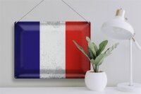 Blechschild Flagge Frankreich 40x30cm Flag France Vintage