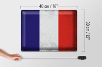 Blechschild Flagge Frankreich 40x30cm Flag France Vintage