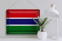 Blechschild Flagge Gambia 40x30cm Flag of Gambia Vintage
