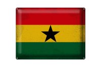 Blechschild Flagge Ghana 40x30cm Flag of Ghana Vintage