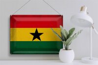 Blechschild Flagge Ghana 40x30cm Flag of Ghana Vintage