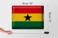 Blechschild Flagge Ghana 40x30cm Flag of Ghana Vintage