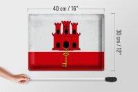 Blechschild Flagge Gibraltar 40x30cm Flag Gibraltar Vintage