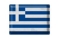 Blechschild Flagge Griechenland 40x30cm Flag Greece Vintage