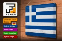 Blechschild Flagge Griechenland 40x30cm Flag Greece Vintage