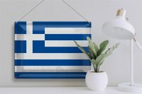 Blechschild Flagge Griechenland 40x30cm Flag Greece Vintage