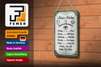 Blechschild Spruch 12x18cm Mom`s Kitchen Hours Operation