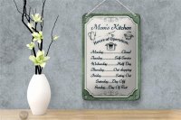 Blechschild Spruch 12x18cm Mom`s Kitchen Hours Operation