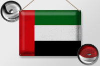 Blechschild Flagge Arabische Emirate 40x30cm Flag Vintage