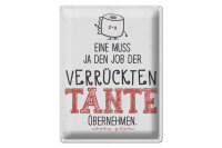 Blechschild Spruch Eine muss Job der Tante übernehmen 30x40cm