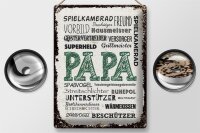 Blechschild Spruch Papa Spielkamerad Beschützer Freund 30x40cm