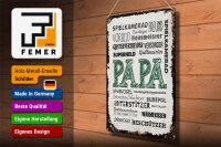 Blechschild Spruch Papa Spielkamerad Beschützer Freund 30x40cm