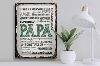 Blechschild Spruch Papa Spielkamerad Beschützer Freund 30x40cm