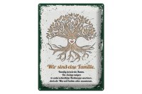 Blechschild Spruch Wir sind Familie alles zusammen 30x40cm