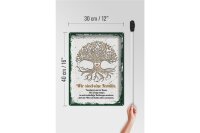 Blechschild Spruch Wir sind Familie alles zusammen 30x40cm