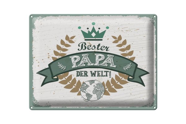 Blechschild Spruch Bester Papa der Welt 40x30cm Geschenk