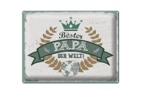 Blechschild Spruch Bester Papa der Welt 40x30cm Geschenk