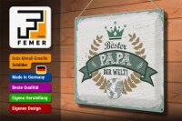 Blechschild Spruch Bester Papa der Welt 40x30cm Geschenk