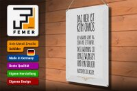 Blechschild Spruch Wohnung hier kein Chaos 30x40cm Geschenk
