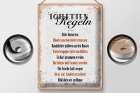 Blechschild Spruch Toilletten Regeln darf gesungen 30x40cm