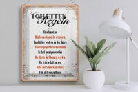 Blechschild Spruch Toilletten Regeln darf gesungen 30x40cm
