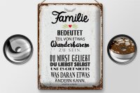 Blechschild Spruch Familie Teil von etwas wunderbarem 30x40cm