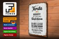 Blechschild Spruch Familie Teil von etwas wunderbarem 30x40cm