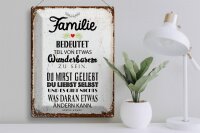 Blechschild Spruch Familie Teil von etwas wunderbarem 30x40cm