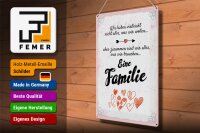 Blechschild Spruch Familie Zusammen sind wir alles 30x40cm