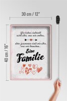 Blechschild Spruch Familie Zusammen sind wir alles 30x40cm