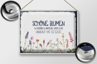 Blechschild Spruch schöne Blumen wachsen langsam 40x30cm