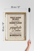 Blechschild Spruch Vergesst Facebook und Google 30x40cm