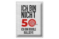 Blechschild Spruch Dart bin nicht 50 Double Bullseye 30x40cm
