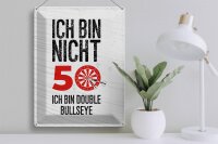 Blechschild Spruch Dart bin nicht 50 Double Bullseye 30x40cm