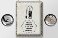 Blechschild Spruch Multitalent kann trinken darten 30x40cm