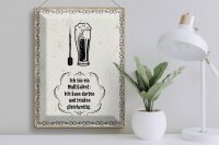 Blechschild Spruch Multitalent kann trinken darten 30x40cm