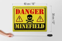 Blechschild Achtung Danger Mine Field Minenfeld 40x30cm