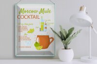 Blechschild Rezept Moscow Mule Cocktail Recipe 30x40cm