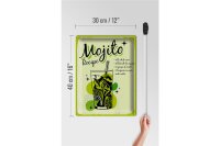 Blechschild Rezept Mojito Cocktail Recipe drink 30x40cm