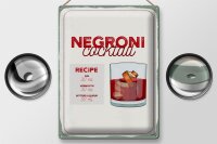 Blechschild Rezept Negron Cocktail Recipe GIN 30x40cm