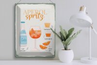 Blechschild Rezept Aperol Spritz Cocktail Recipe 30x40cm