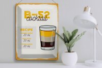 Blechschild Rezept B-52 Cocktail Recipe Orange 30x40cm