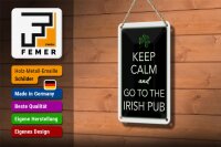 Blechschild Spruch 12x18cm Keep calm and go to Irish Pub