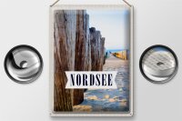 Blechschild Reise 30x40cm Nordsee Deutschland Ebbe und Flut