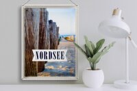 Blechschild Reise 30x40cm Nordsee Deutschland Ebbe und Flut